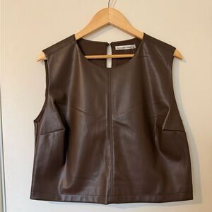 NWT Abercrombie & Fitch Brown Faux Leather Shell Tank Top
